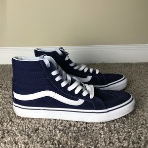 high top vans navy blue